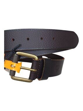 Timberland Mens Full Grain Leather Belt XL 42/44 Brown Brass Buckle 1 1/2" Wide